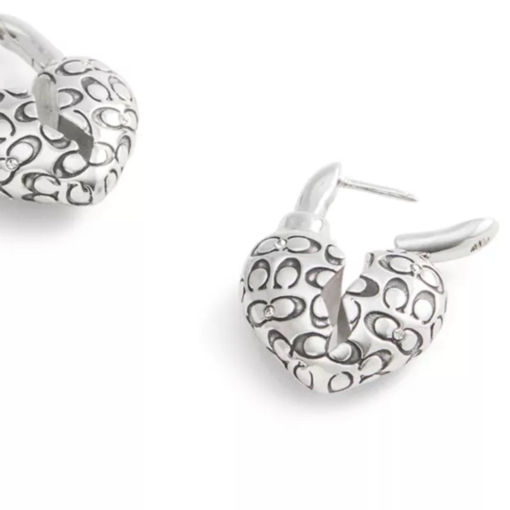 Coach Quilted Broken Heart Earrings - Picture 3 of 5